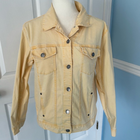 Jean Jacket chicos woman size 2 large denim blazer - Picture 2 of 5